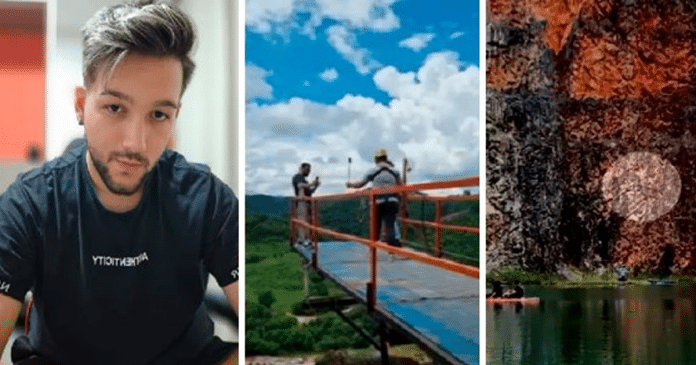 [VÍDEO]: Rapaz comemora divórcio com salto de bungee jump, mas corda arrebenta