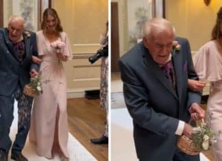 Noiva escolheu o avô de 95 anos para jogar as flores em seu casamento: “Fiquei tão emocionada”