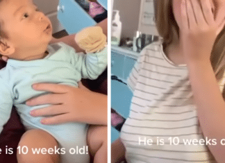 Bebê de 10 semanas surpreende a família ao dizer “eu te amo” e vídeo viraliza