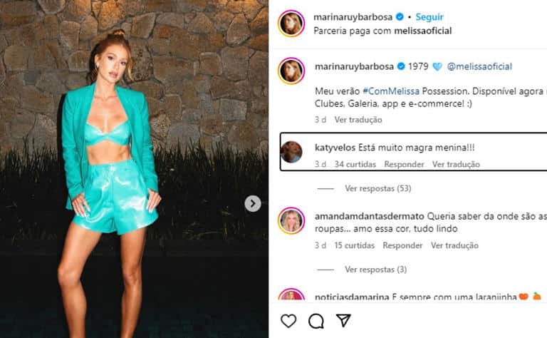 asomadetodosafetos.com - "Magra demais": Marina Ruy Barbosa rebate comentários maldosos de maneira sensata