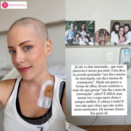 asomadetodosafetos.com - Fabiana Justus tem apoio do marido ao raspar o cabelo durante tratamento de leucemia