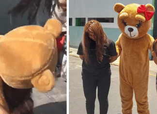 Policial se disfarça de ursinho para prender mãe e filha suspeitas: “Não esperavam por isso”