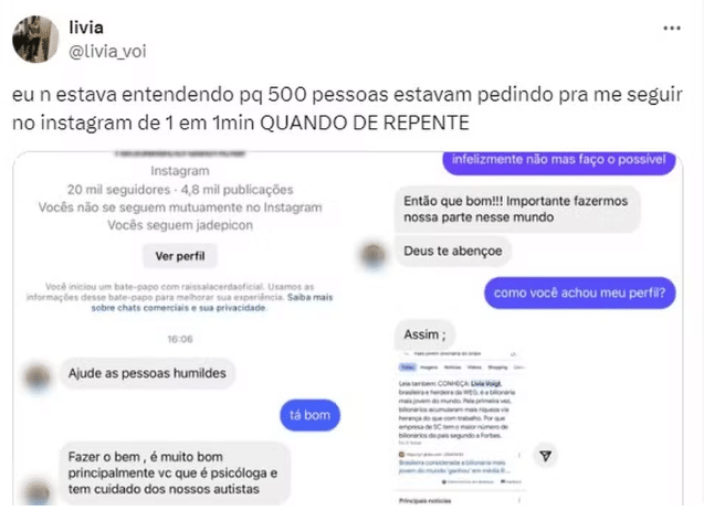 asomadetodosafetos.com - Carioca é confundida com bilionária mais jovem do mundo e recebe pedidos inusitados
